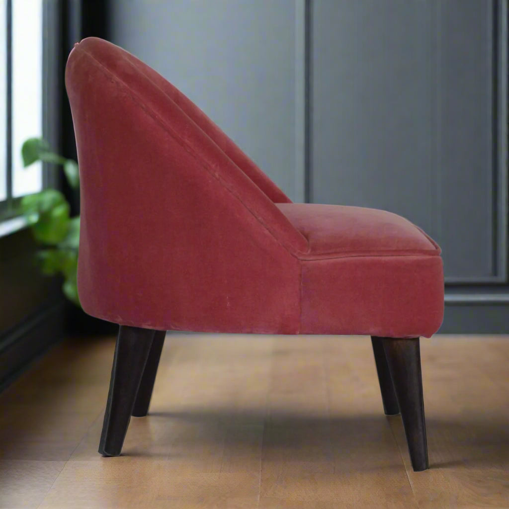 Pink Velvet Deep Button Chair