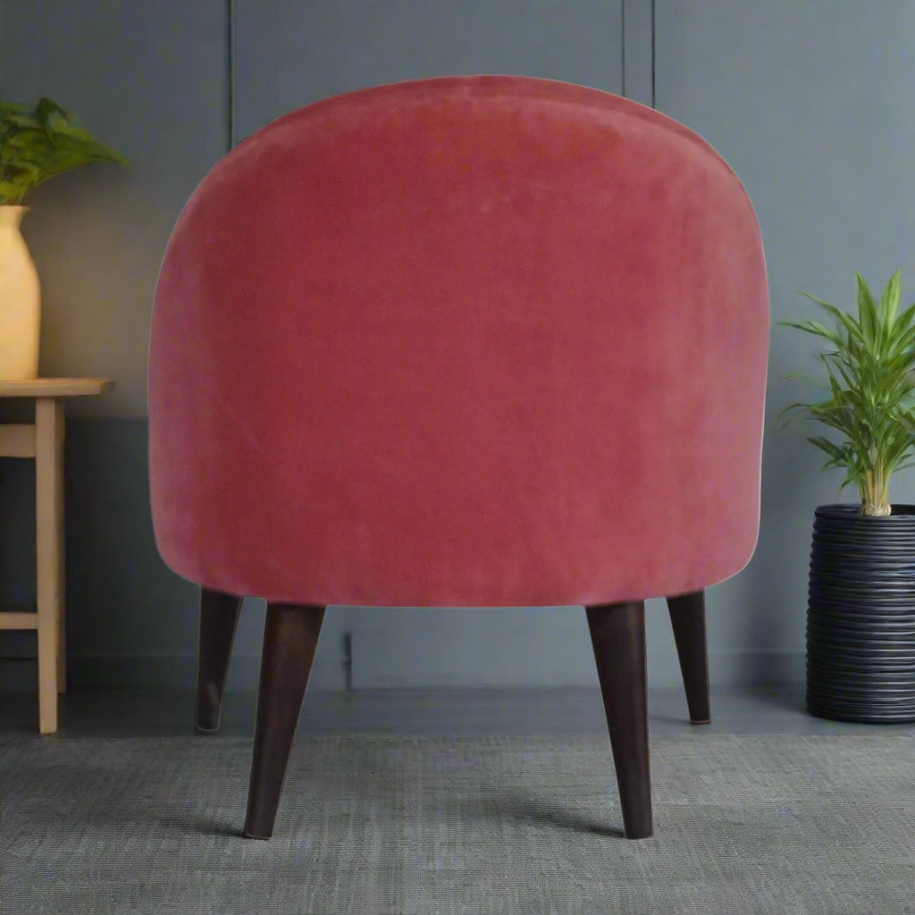 Pink Velvet Deep Button Chair