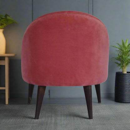 Pink Velvet Deep Button Chair