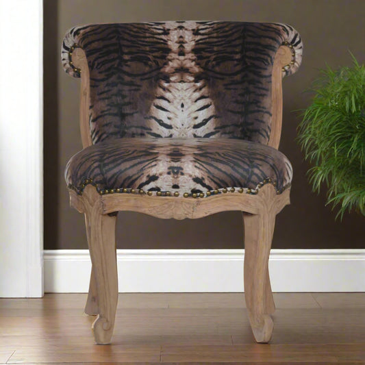 Tiger Printed Studded Chair