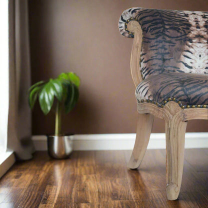 Tiger Printed Studded Chair