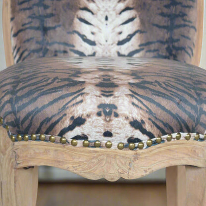 Tiger Printed Studded Chair