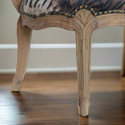 Tiger Printed Studded Chair