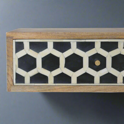 Honeycomb Wall Mounted Bone Inlay Drawer