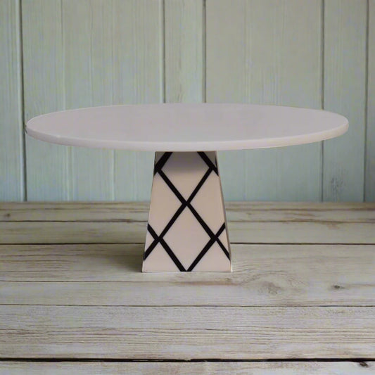 White Marble & Resin Cake Stand/Platter
