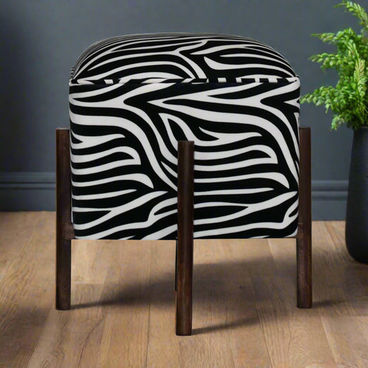 Zebra Footstool
