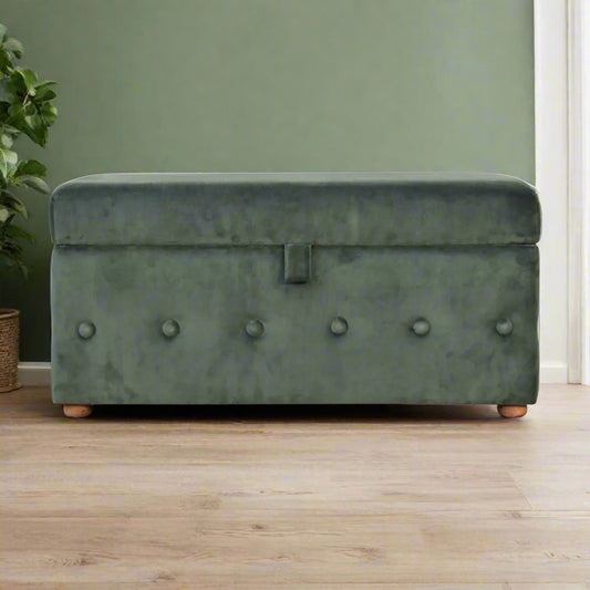 Emerald Velvet Ottoman