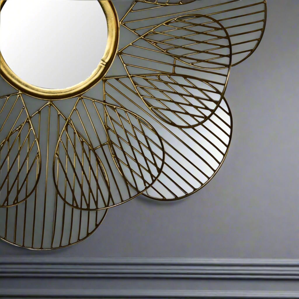 Gold Wired Flower Mirror