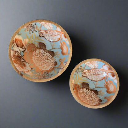 Floral Bird Bowl Set of 2