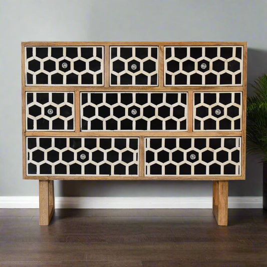 Honeycomb U-Shape Bone Inlay Chest