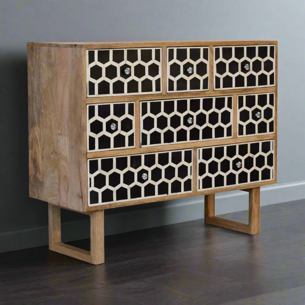 Honeycomb U-Shape Bone Inlay Chest
