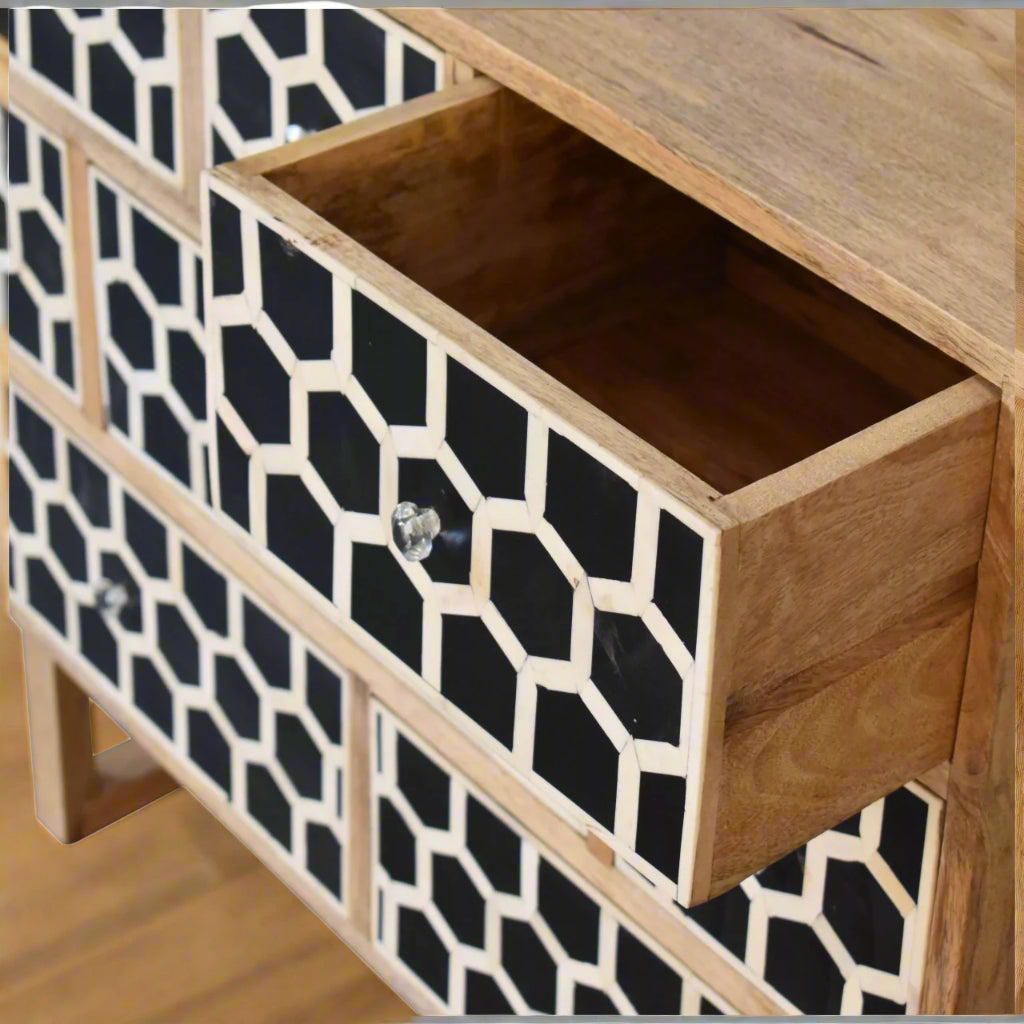 Honeycomb U-Shape Bone Inlay Chest
