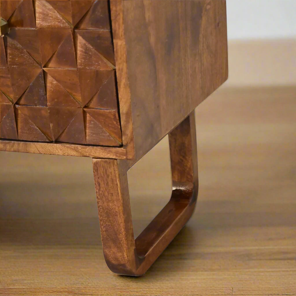 'U' Chestnut Storage Pineapple Bench