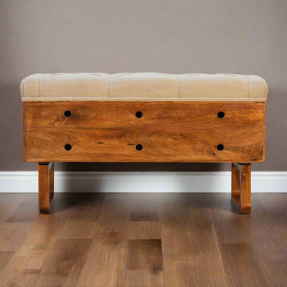 'U' Chestnut Storage Pineapple Bench