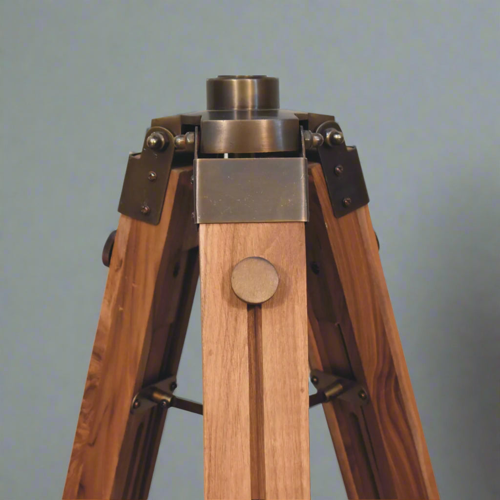 Brass Antique Tripod Fold Spotlight Floor Lamp