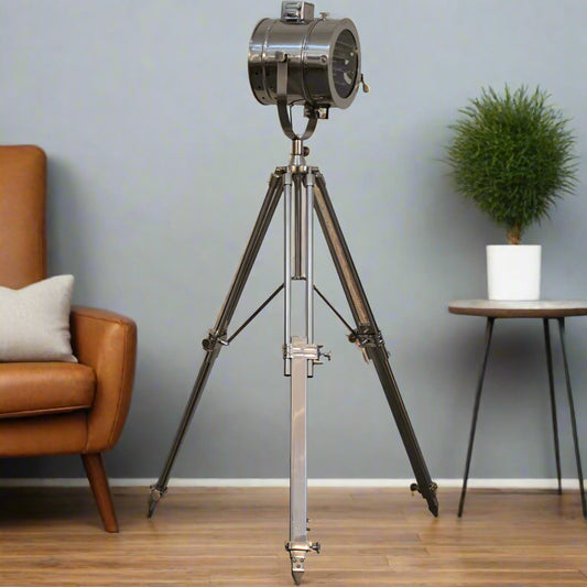 Chrome Tripod Spotlight Floor Lamp