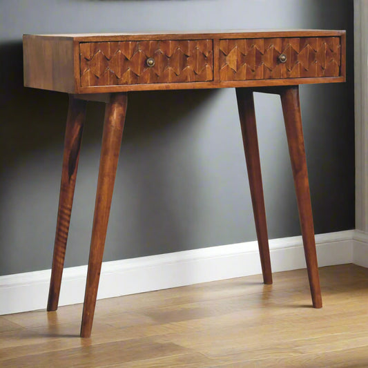 Pineapple Console Table (Chestnut Finish)