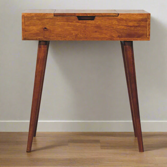 Cut-Out Natural Mini Dressing Table: Chestnut Finish