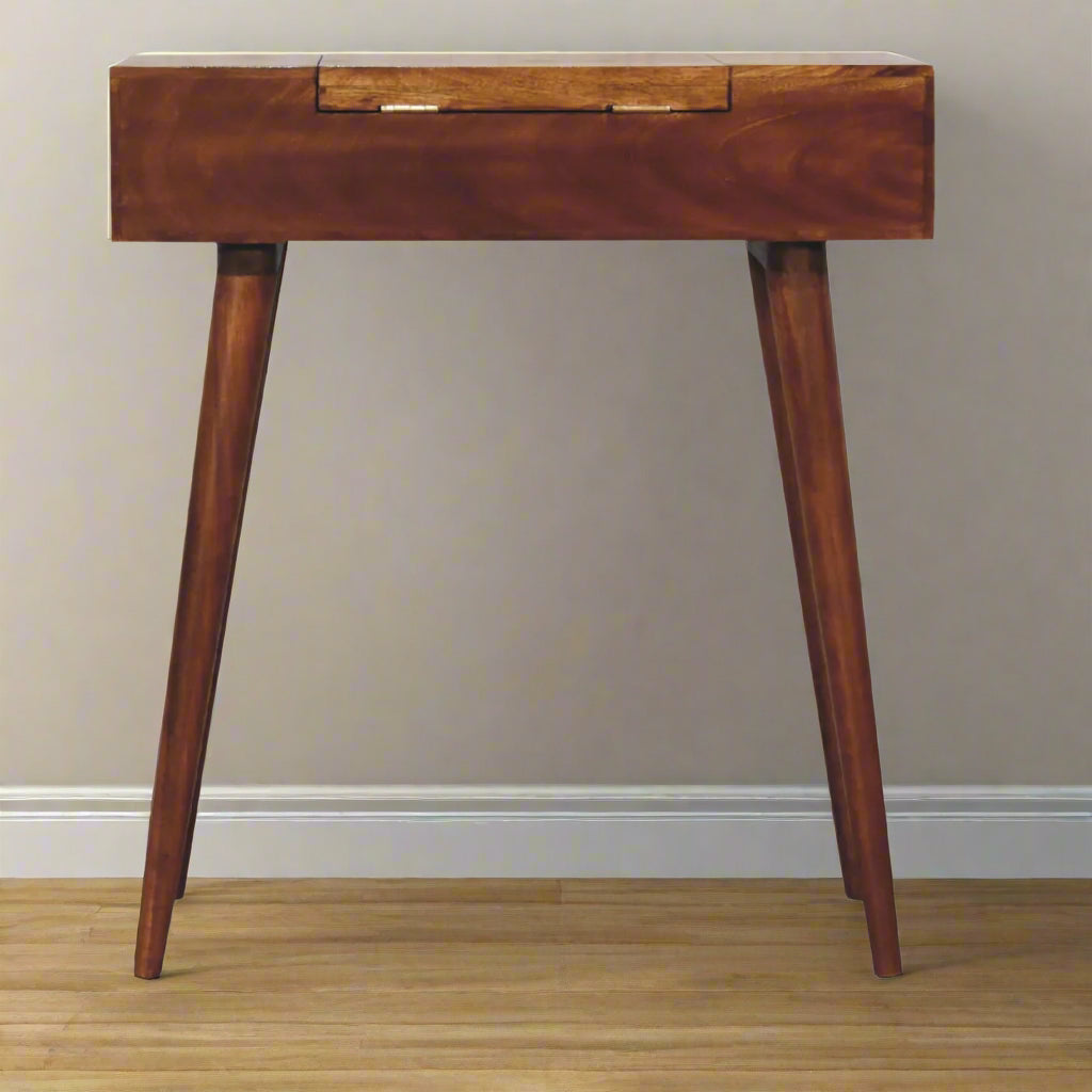 Cut-Out Natural Mini Dressing Table: Chestnut Finish