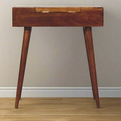 Cut-Out Natural Mini Dressing Table: Chestnut Finish