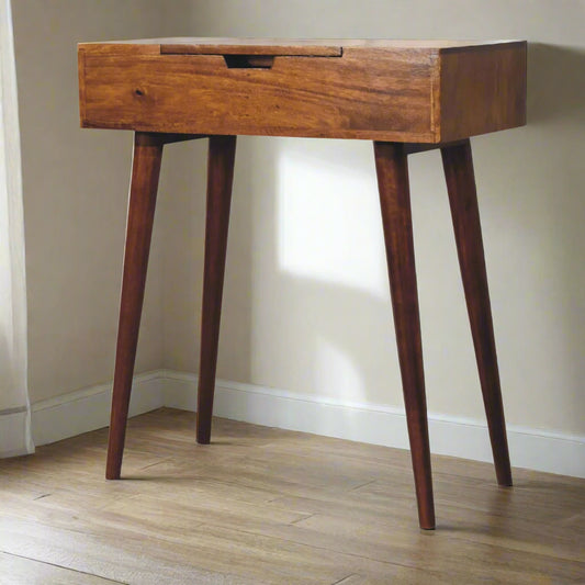 Cut-Out Natural Mini Dressing Table: Chestnut Finish