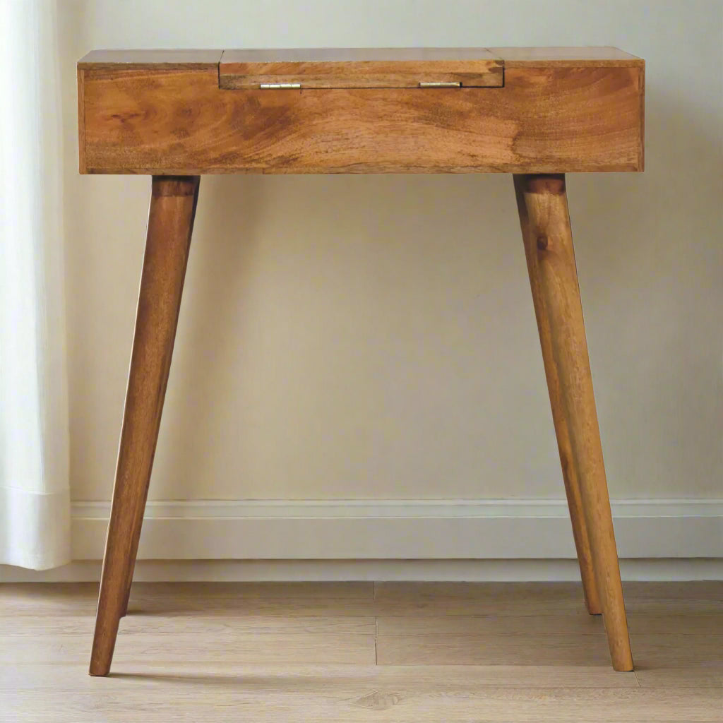 Cut-Out Natural Mini Dressing Table: Oak-ish Finish