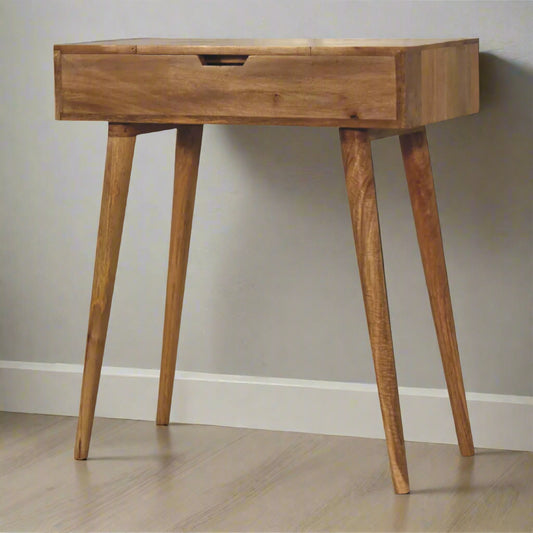 Cut-Out Natural Mini Dressing Table: Oak-ish Finish
