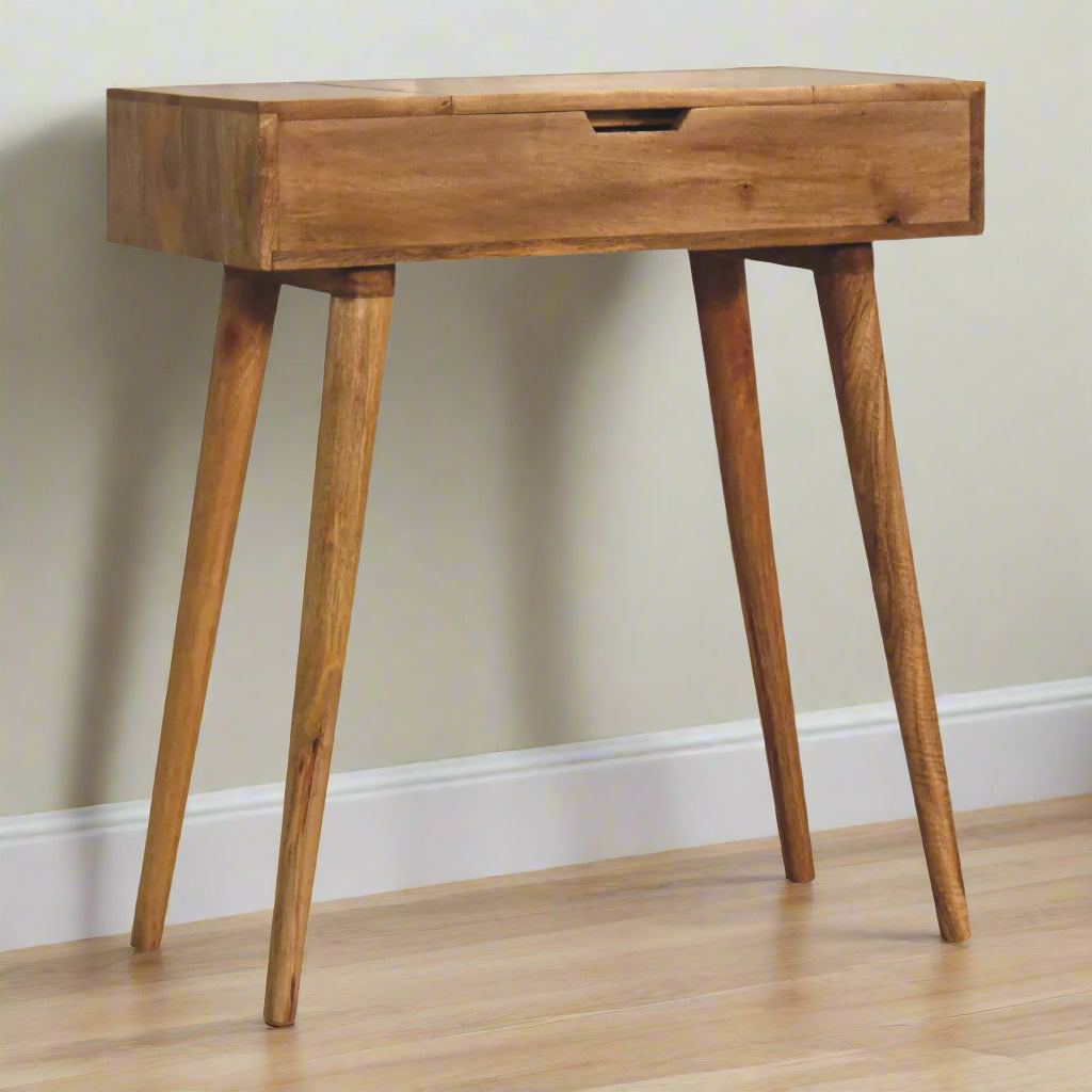Cut-Out Natural Mini Dressing Table: Oak-ish Finish