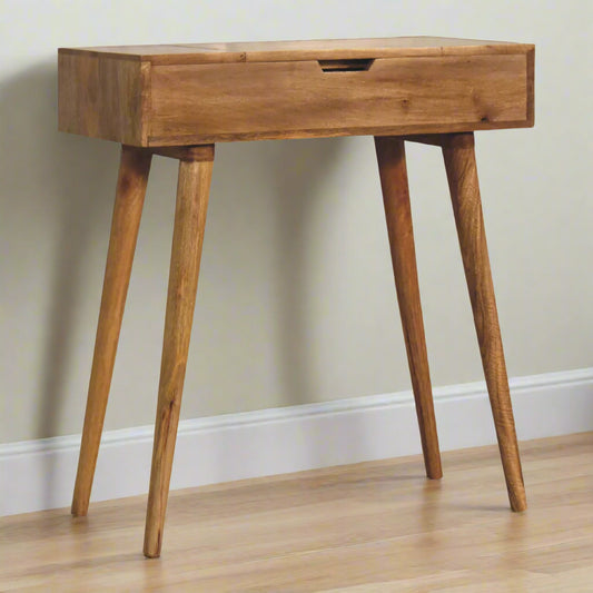 Cut-Out Natural Mini Dressing Table: Oak-ish Finish