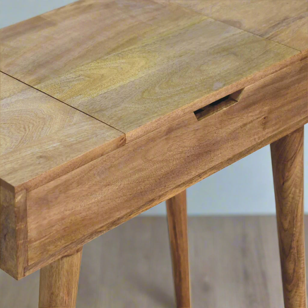 Cut-Out Natural Mini Dressing Table: Oak-ish Finish