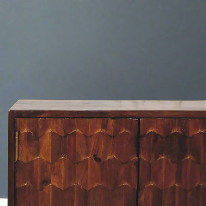 Chestnut Pineapple Carved Cabinet