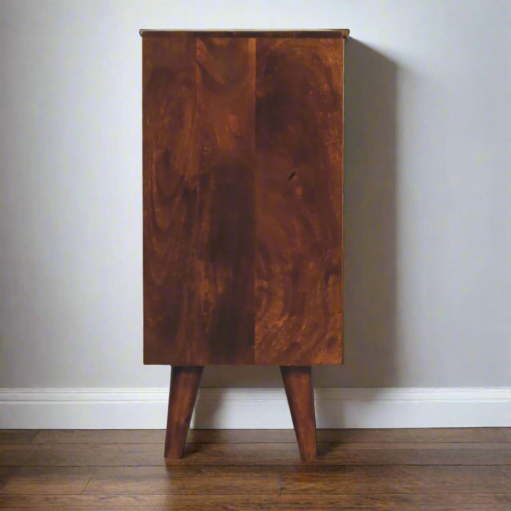 Chestnut Pineapple Carved Cabinet