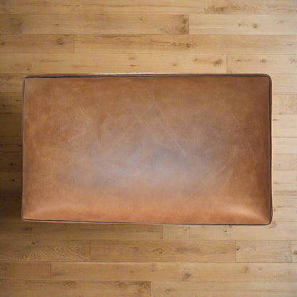 Leather Boucle Vintage Ball Footstool