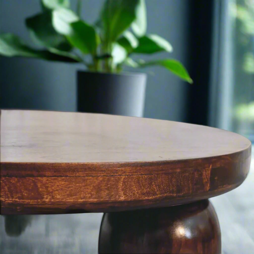 California Walnut Central Table with Ball Feet