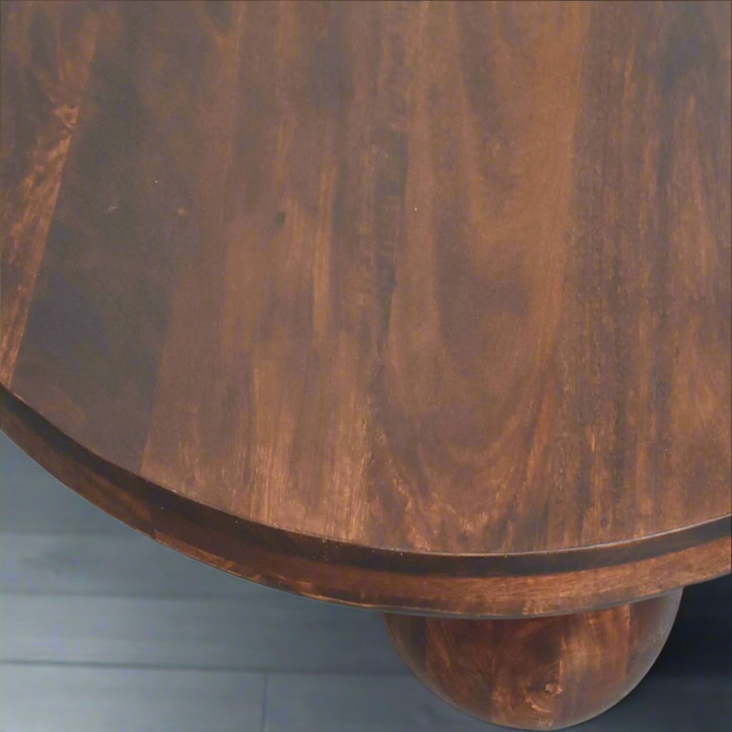 California Walnut Central Table with Ball Feet