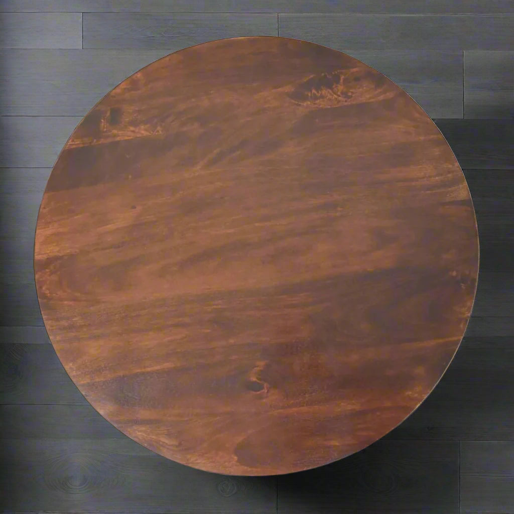 California Walnut Central Table with Ball Feet