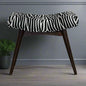 Zebra Print Curved Bench Stool
