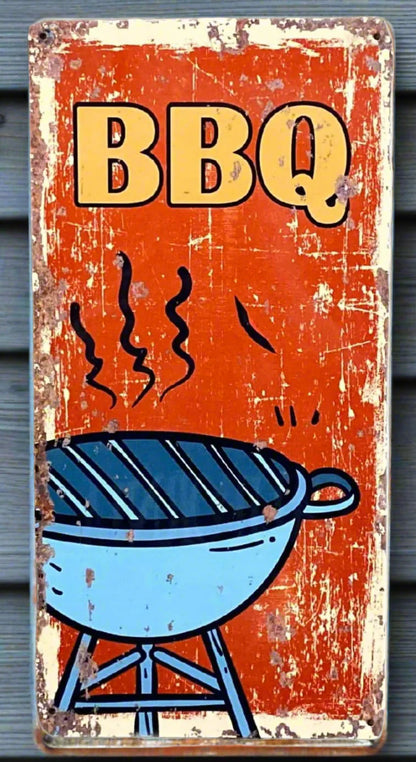 Metal Wall Sign: BBQ Barbeque