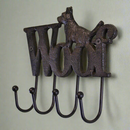 Rustic Cast Iron Dog Wall Hooks