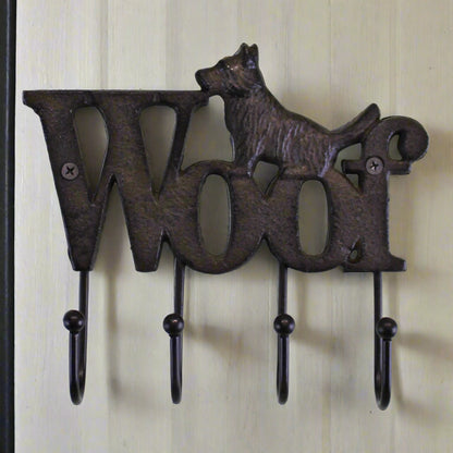 Rustic Cast Iron Dog Wall Hooks