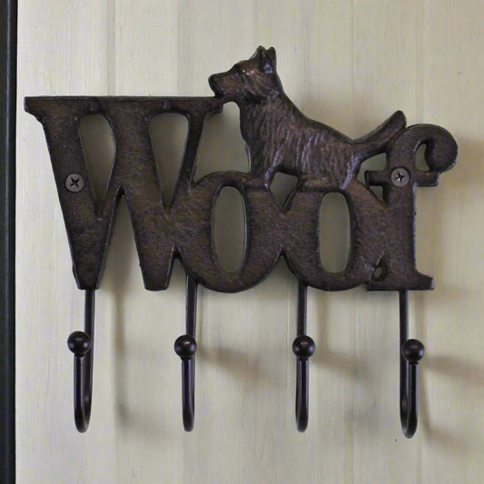Rustic Cast Iron Dog Wall Hooks