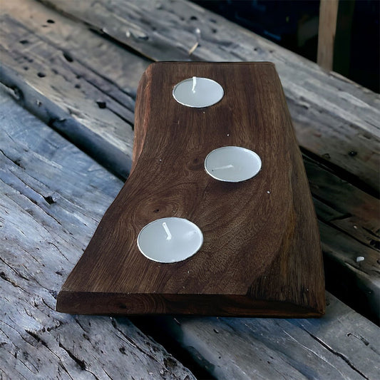Mango Wood 3 Tea Light Holder