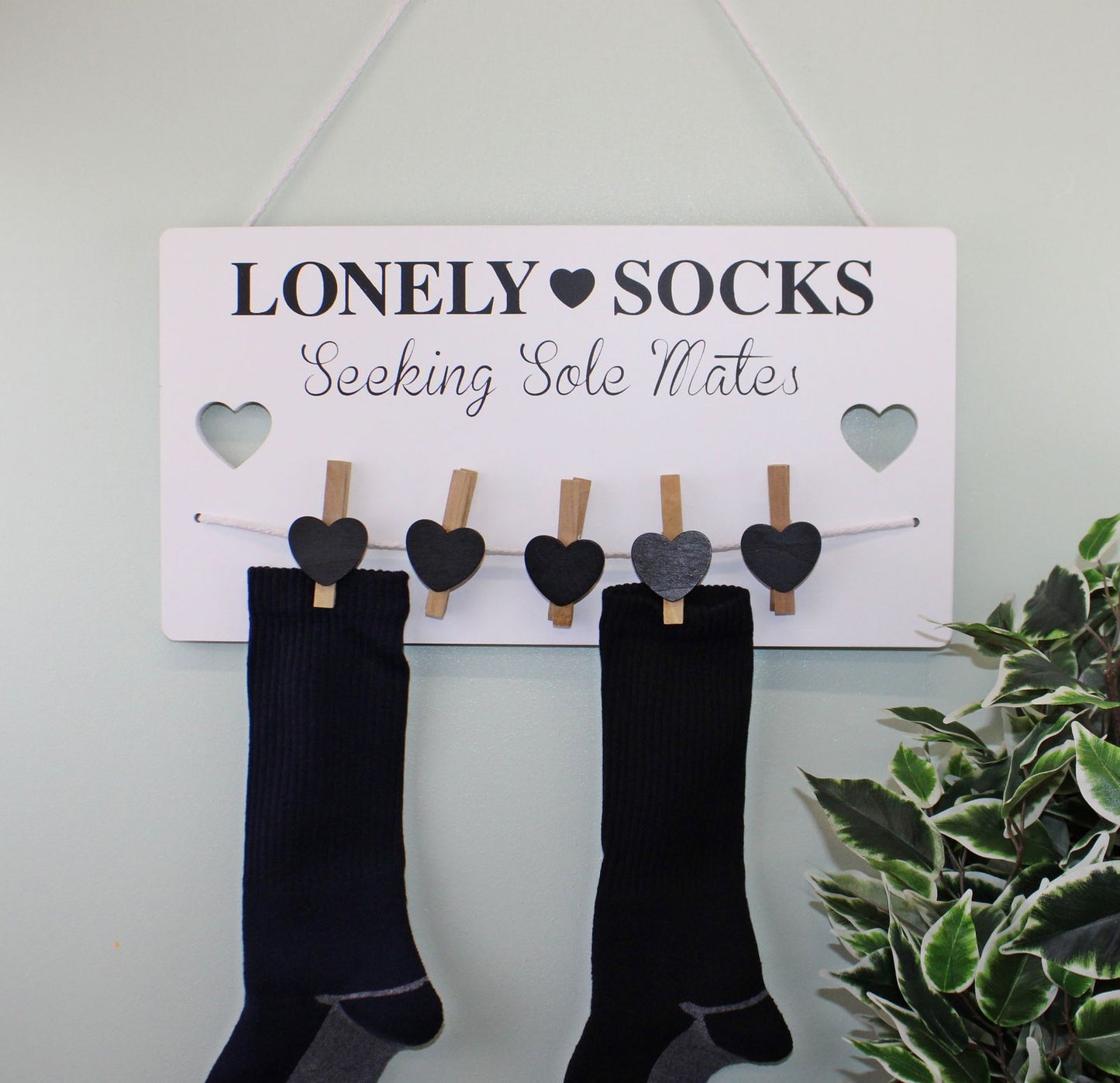 Hanging Lonely Sock Plaque & Pegs