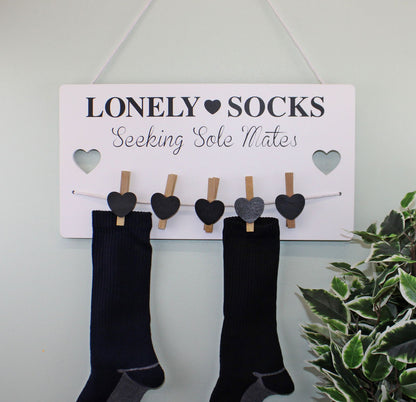 Hanging Lonely Sock Plaque & Pegs