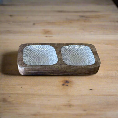 Wood Enamel Snack Bowls