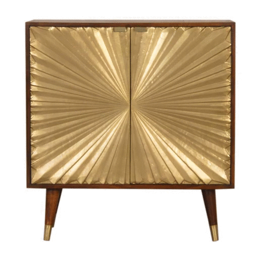 A GIF showing all views of the elegant Manila Gold Cupboard.