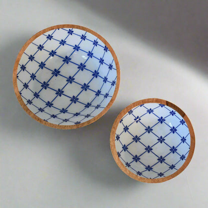 Top‑down view of both bowls revealing entire interior motifs
