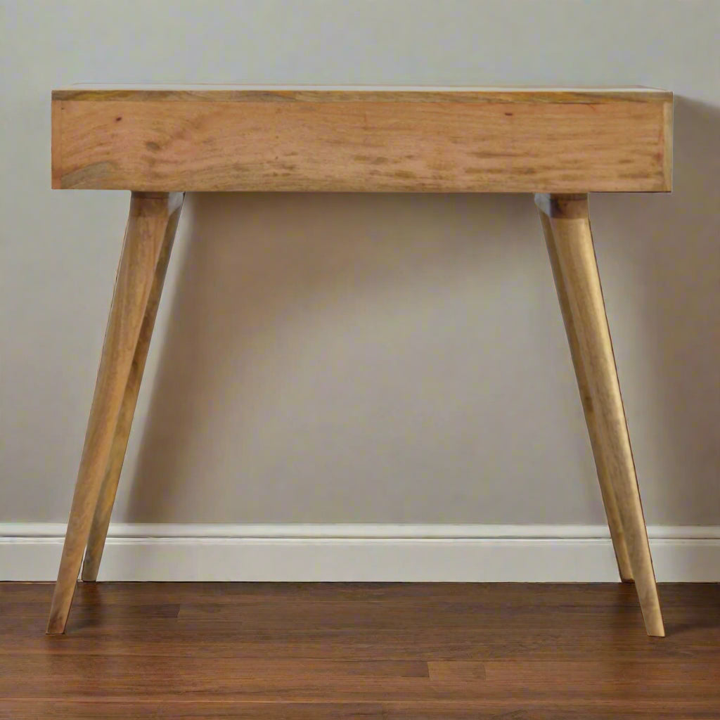 Back view of the Honeycomb Bone Inlay Desk's drawer, showing its construction from the rear.