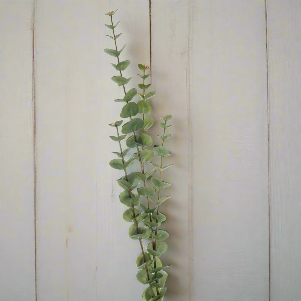 Large artificial cineraria eucalyptus spray with silvery green leaves