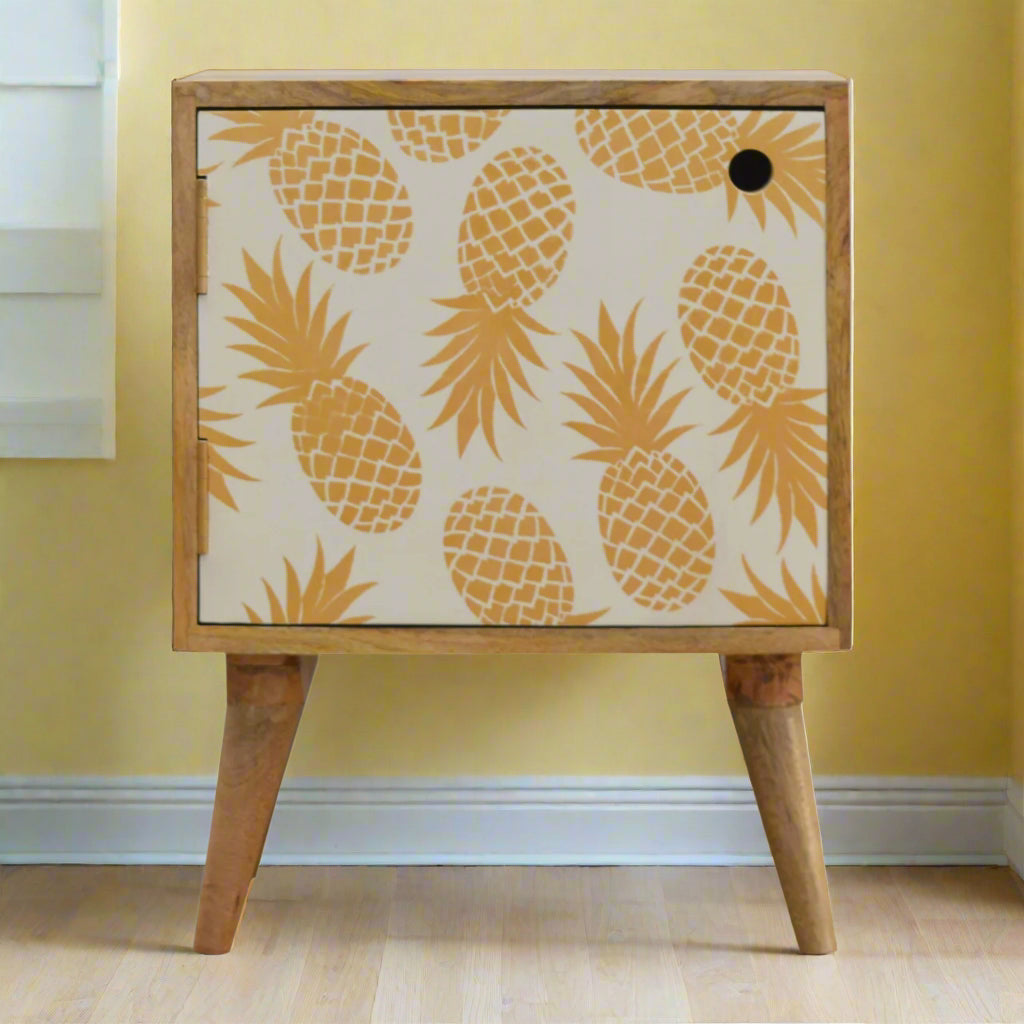 Pineapple Screen Print Small Cupboard